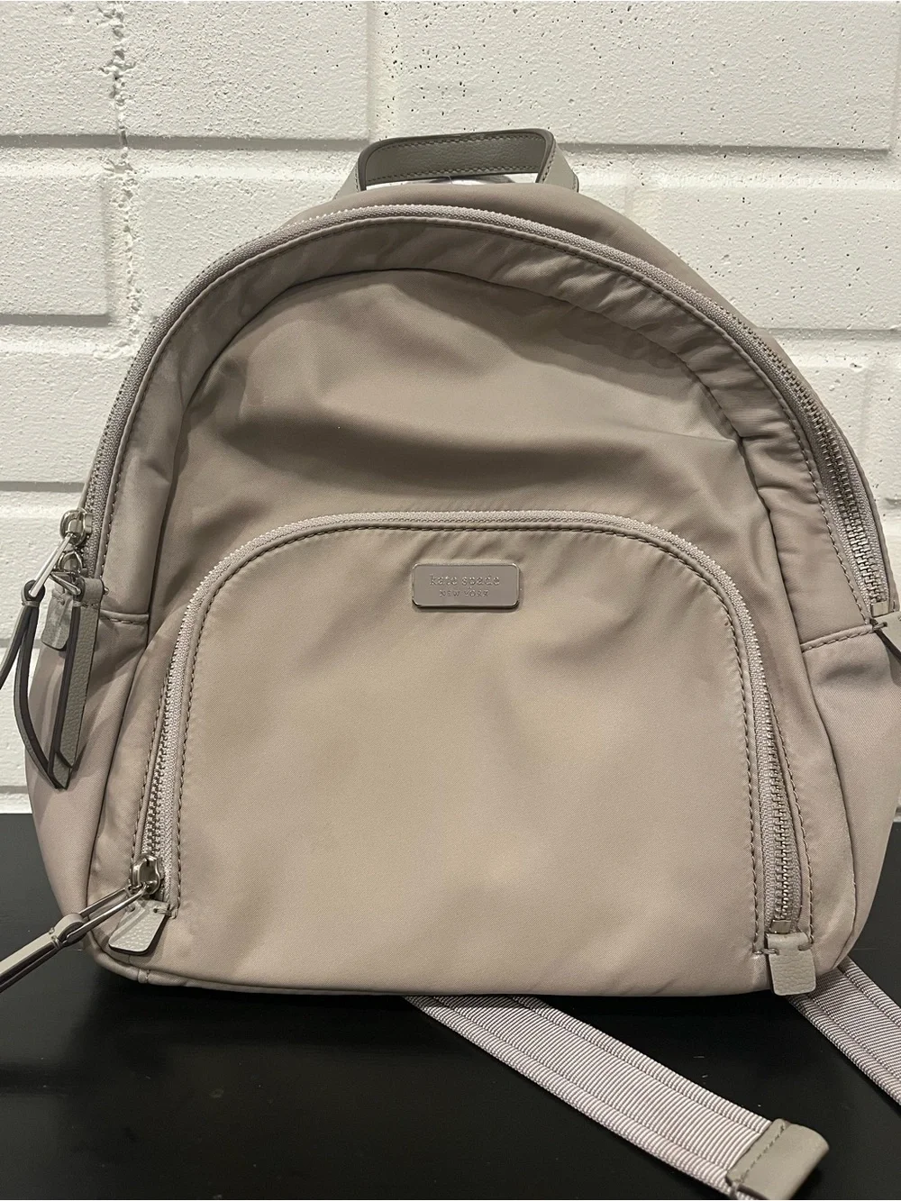 Kate Spade New York Sam Nylon Medium Backpack Beige Taupe Lightweight